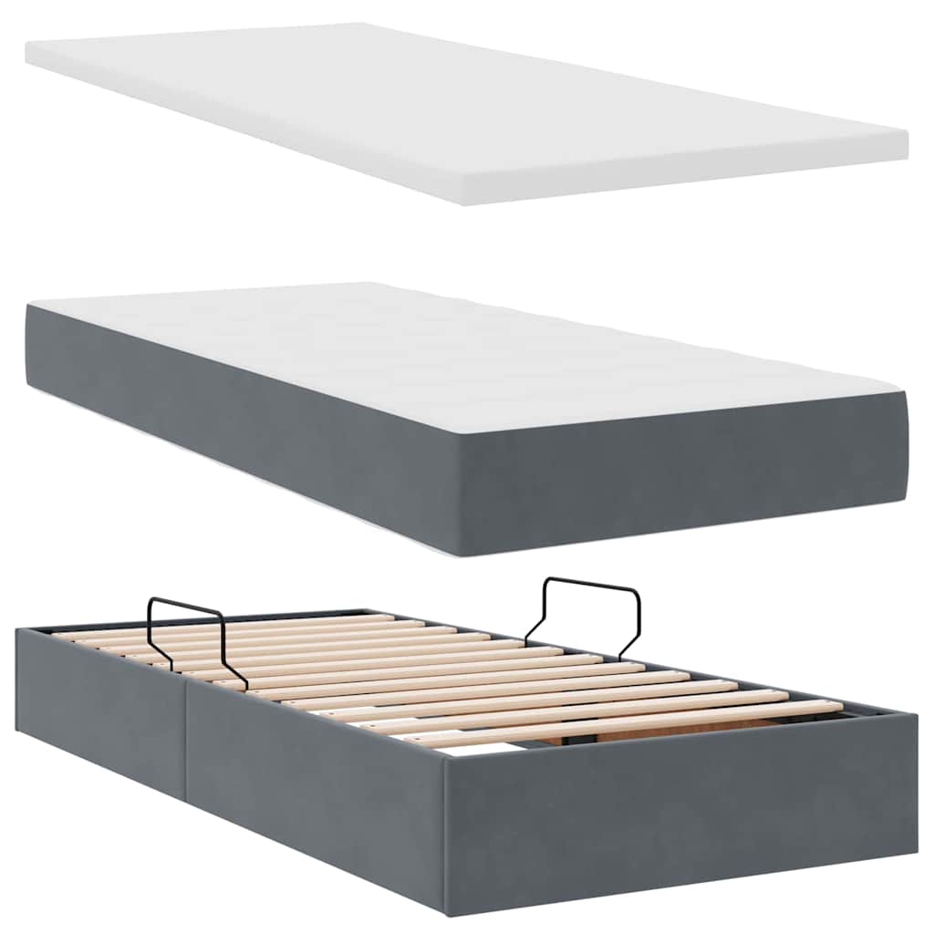 Letto con Contenitore Grigio scuro 180 x 200 cm Velluto 3372258