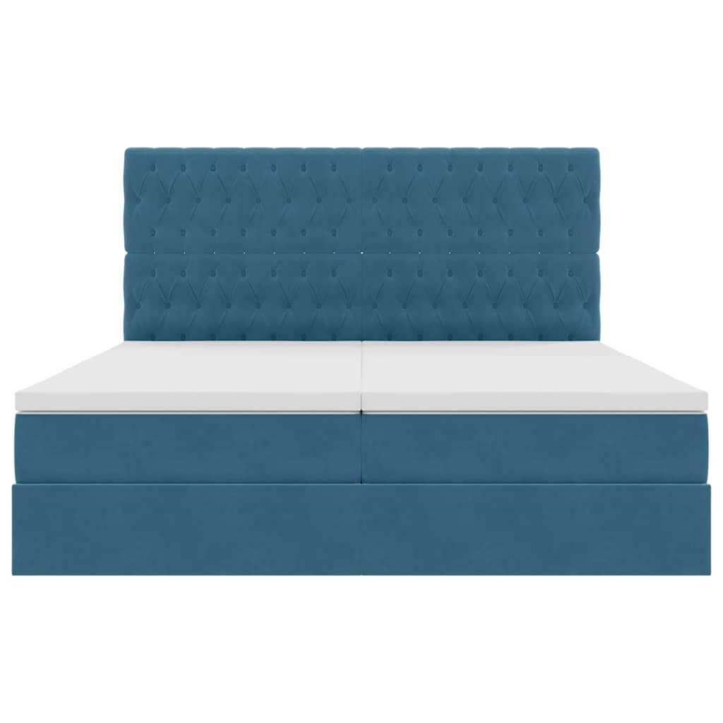 Letto con Contenitore Blu Scuro 200 x 200 cm Velluto 3372267