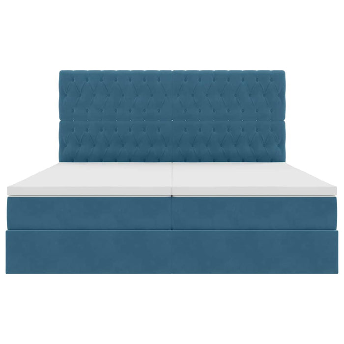 Letto con Contenitore Blu Scuro 200 x 200 cm Velluto 3372267