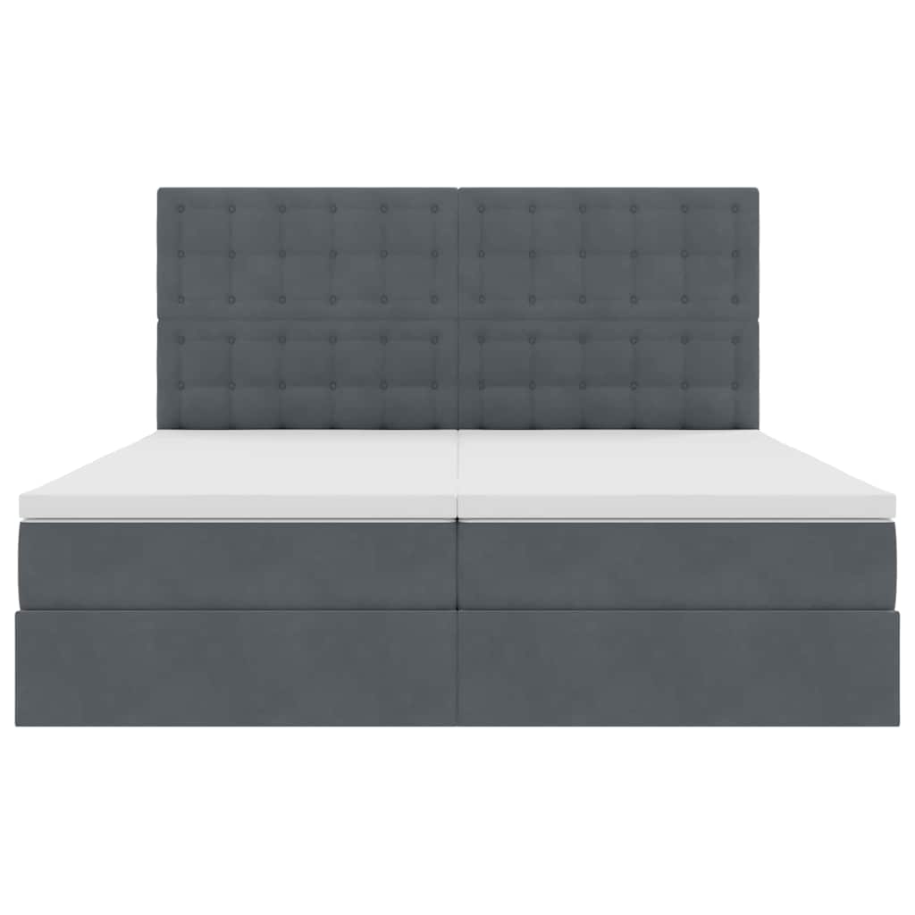 Letto con Contenitore Grigio scuro 200 x 200 cm Velluto 3372276