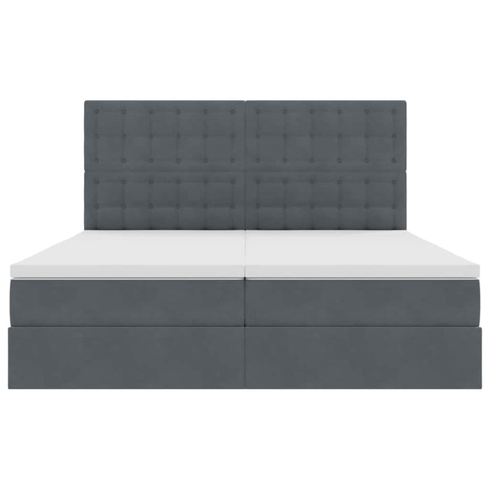 Letto con Contenitore Grigio scuro 200 x 200 cm Velluto 3372276