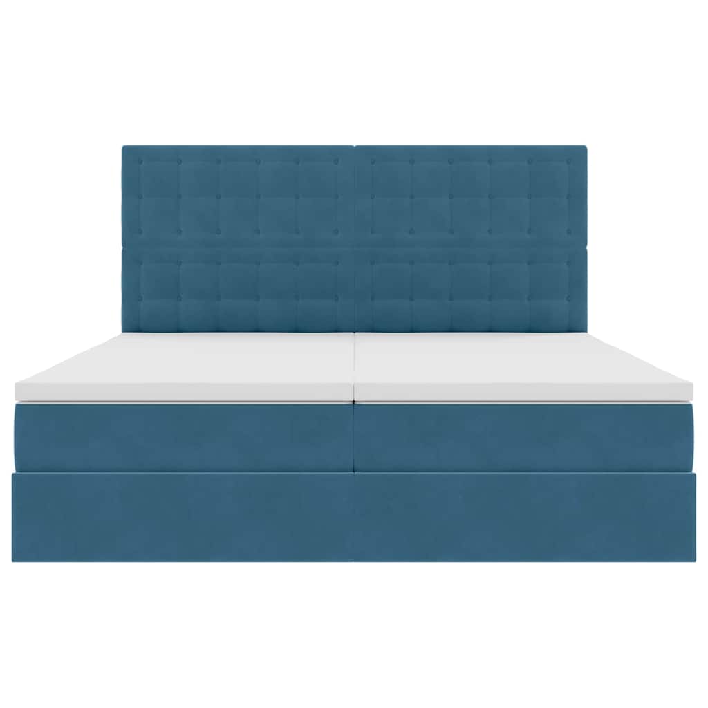 Letto con Contenitore Blu Scuro 200 x 200 cm Velluto 3372279
