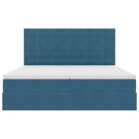 Letto con Contenitore Blu Scuro 200 x 200 cm Velluto 3372279