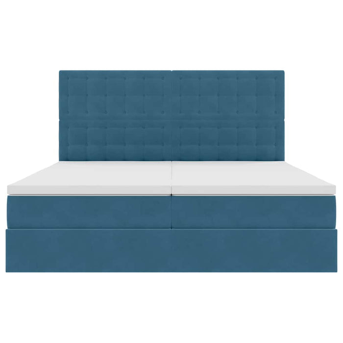 Letto con Contenitore Blu Scuro 200 x 200 cm Velluto 3372279