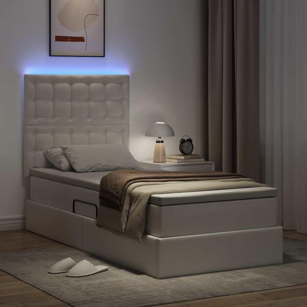 Letto con contenitore e LED con led Bianco Puro 90 x 190 cm 3372282