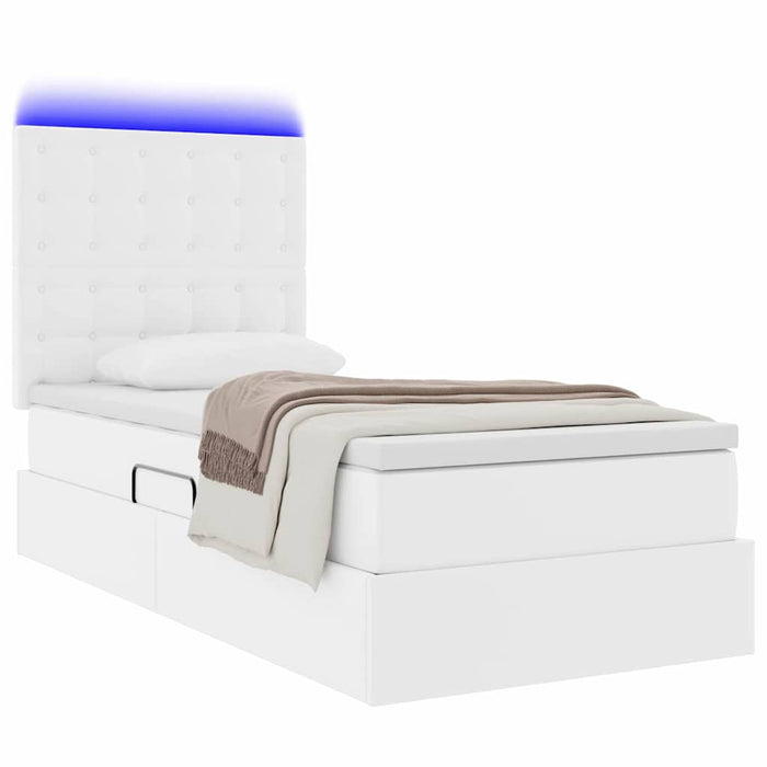 Letto con contenitore e LED con led Bianco Puro 90 x 190 cm 3372282
