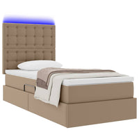 Letto con contenitore e LED con led Cappuccino 90 x 190 cm 3372284