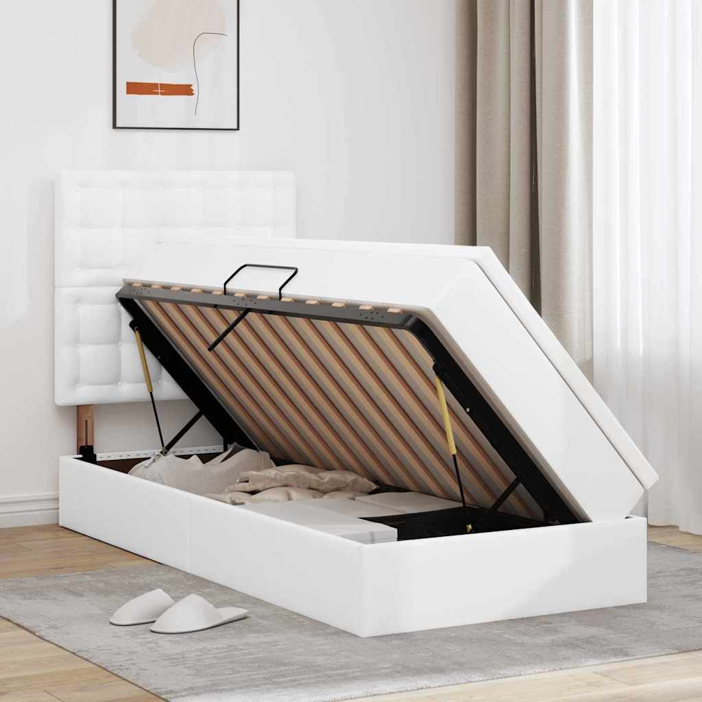 Letto con contenitore e LED con led Bianco Puro 90 x 200 cm 3372286