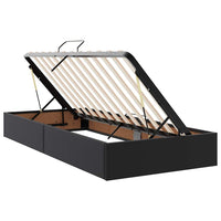 Letto con contenitore e LED Nero 100 x 200 cm Pelle Sintetica 3372289