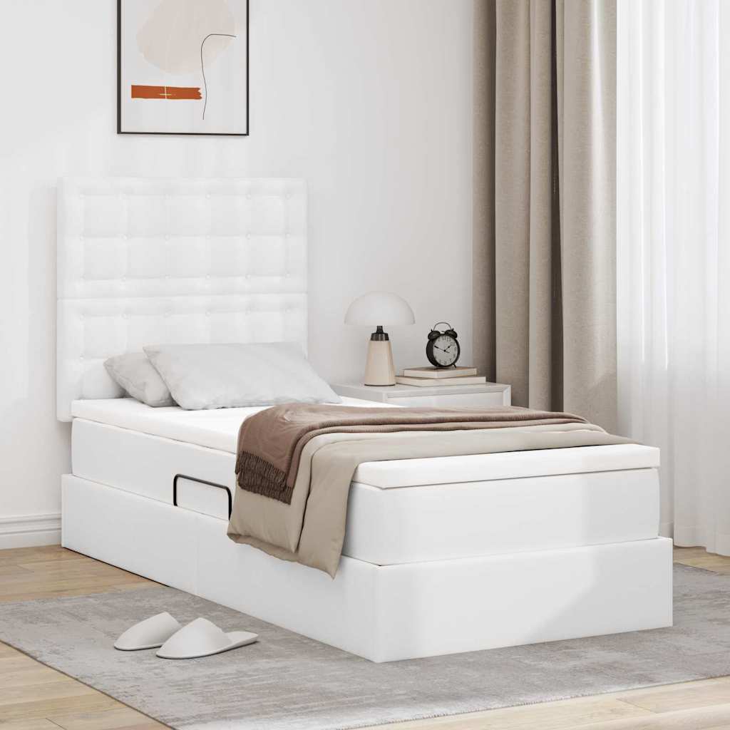 Letto con contenitore e LED con led Bianco Puro 100 x 200 cm 3372290