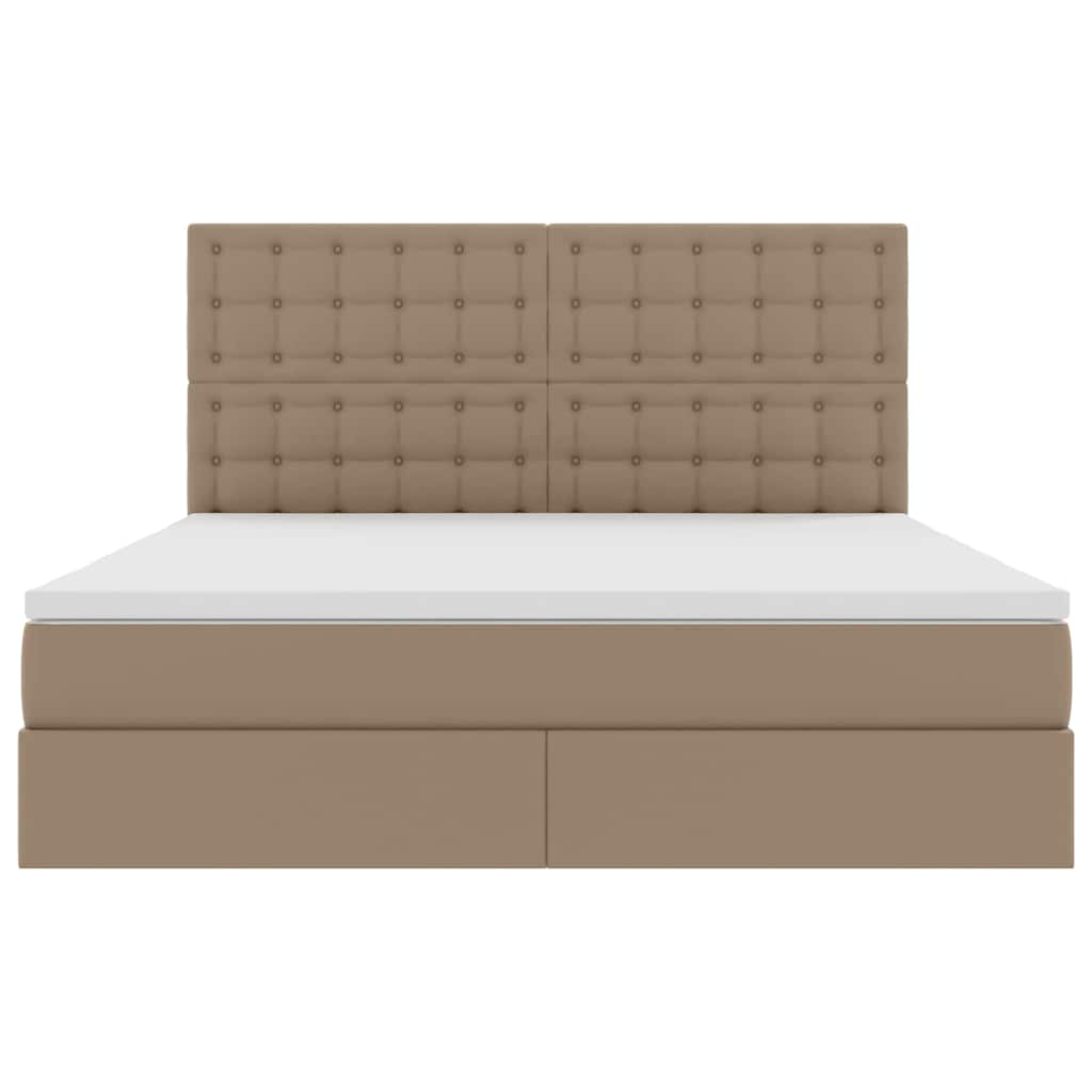 Letto con contenitore e LED con led Cappuccino 160 x 200 cm 3372312