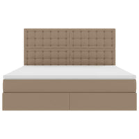Letto con contenitore e LED con led Cappuccino 160 x 200 cm 3372312