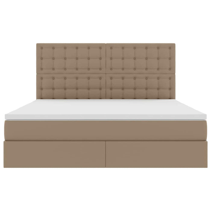 Letto con contenitore e LED con led Cappuccino 160 x 200 cm 3372312