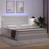Letto con contenitore e LED Bianco Puro 180 x 200 cm 3372314