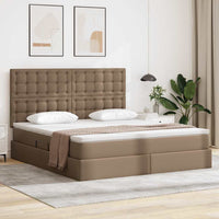 Letto con contenitore e LED con led Cappuccino 180 x 200 cm 3372316