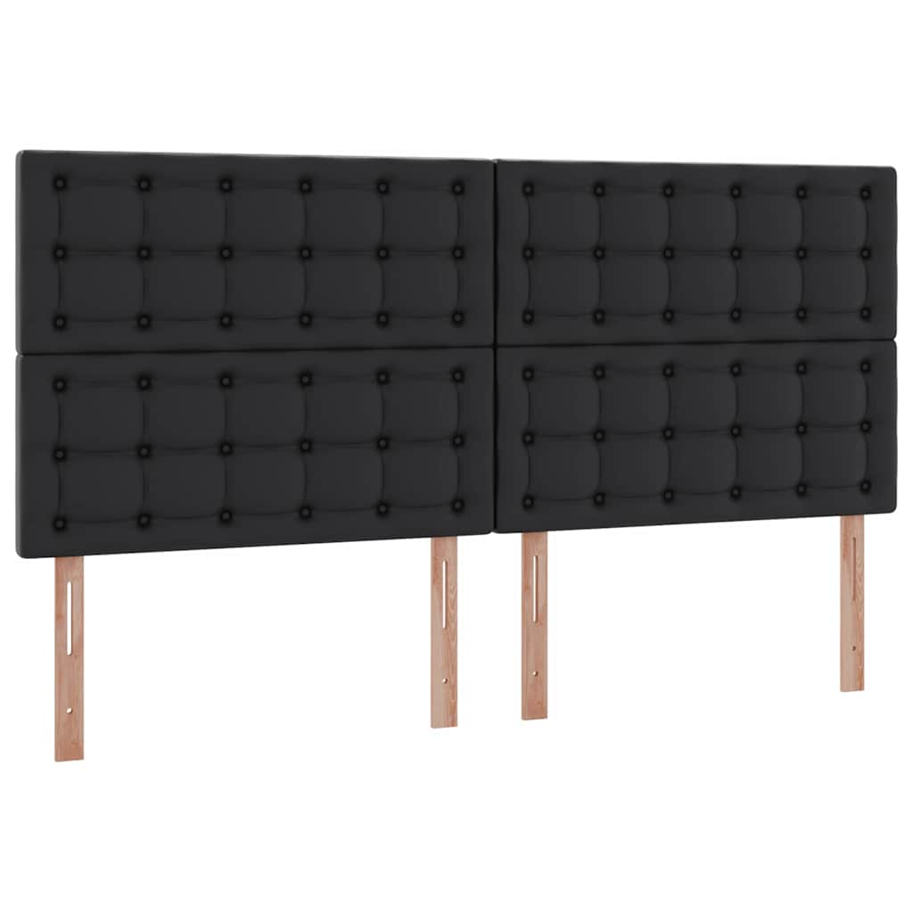 Letto con contenitore e LED Nero 200 x 200 cm Pelle Sintetica 3372317