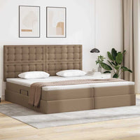 Letto con contenitore e LED con led Cappuccino 200 x 200 cm 3372320