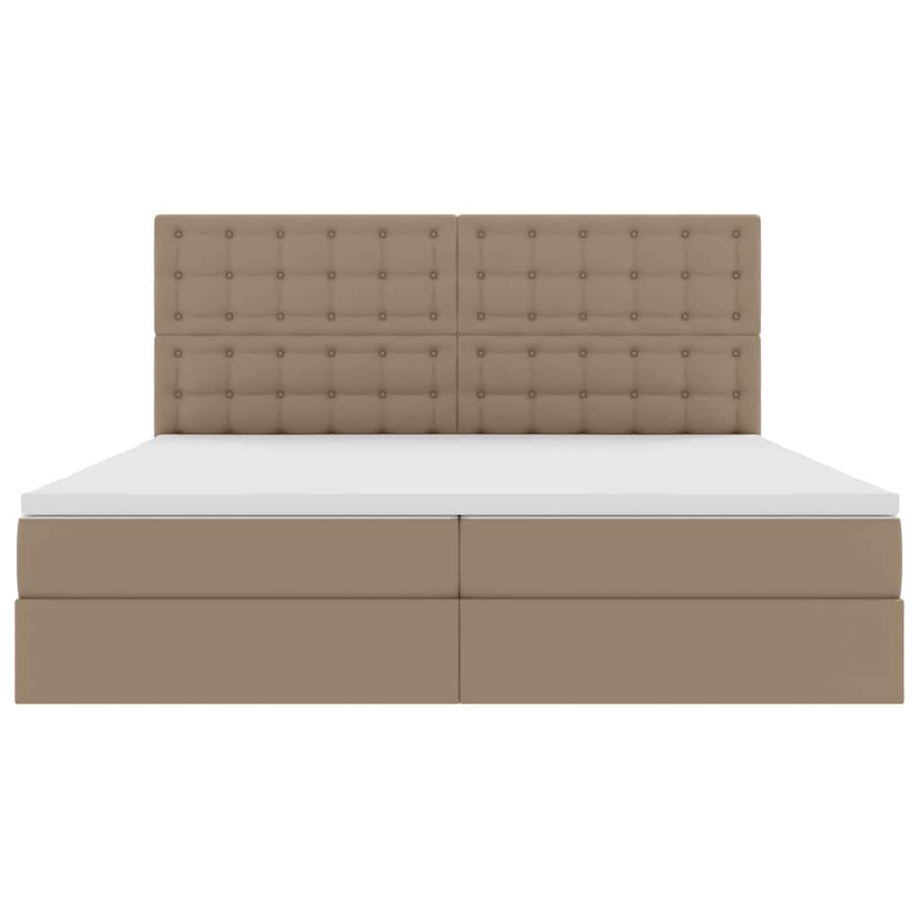 Letto con contenitore e LED con led Cappuccino 200 x 200 cm 3372320
