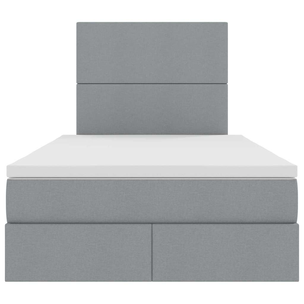 Letto con contenitore e LED Grigio chiaro 120 x 190 cm 3372339
