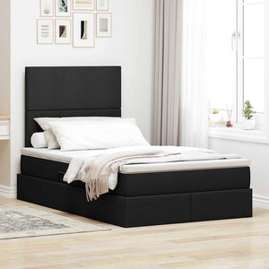 Letto con contenitore e LED Nero 120 x 200 cm Poliestere 3372347