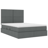 Letto con testiera Grigio scuro 140 x 190 cm Tessuto 3372352