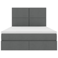Letto con testiera Grigio scuro 140 x 190 cm Tessuto 3372352