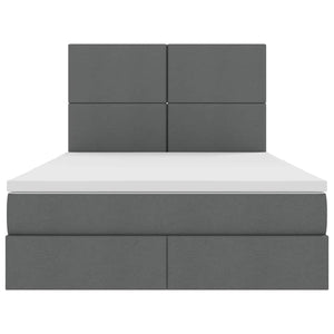 Letto con testiera Grigio scuro 140 x 190 cm Tessuto 3372352