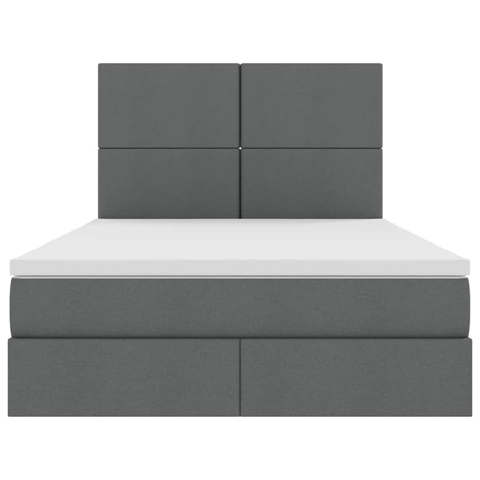 Letto con testiera Grigio scuro 140 x 190 cm Tessuto 3372352