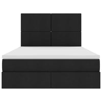 Letto con luci a strisce a LED Nero 140 x 200 cm Tessuto 3372359