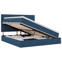 Letto con luci a strisce a LED Blu 160 x 200 cm Tessuto 3372368