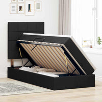 Letto con contenitore e LED con led Nero 90 x 190 cm Poliestere 3372386