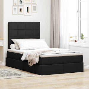 Letto con contenitore e LED Nero 120 x 190 cm Poliestere 3372404