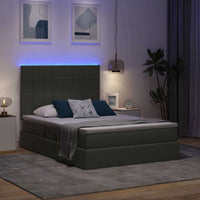 Letto con testiera Grigio scuro 140 x 190 cm Tessuto 3372415