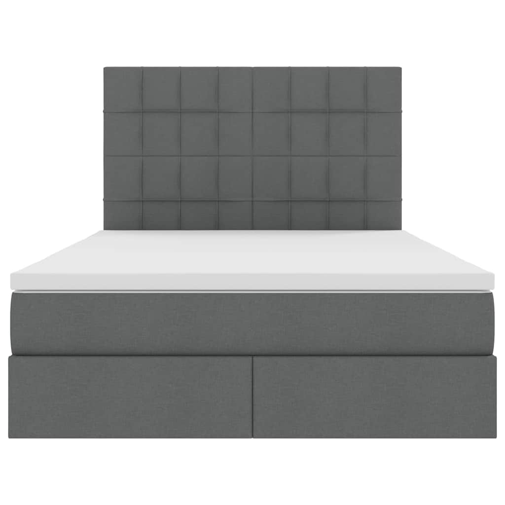 Letto con testiera Grigio scuro 140 x 190 cm Tessuto 3372415