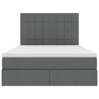 Letto con testiera Grigio scuro 140 x 190 cm Tessuto 3372415