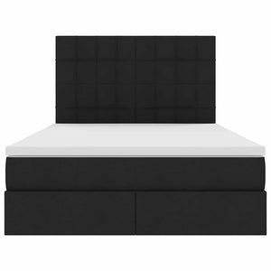 Letto con luci a strisce a LED Nero 140 x 190 cm Tessuto 3372416