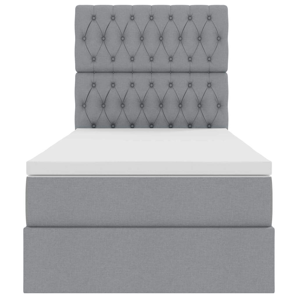 Letto con contenitore e LED con led Grigio chiaro 90 x 200 cm 3372453