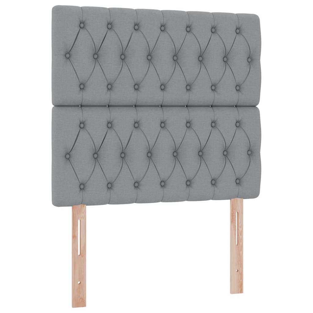Letto con contenitore e LED con led Grigio chiaro 90 x 200 cm 3372453