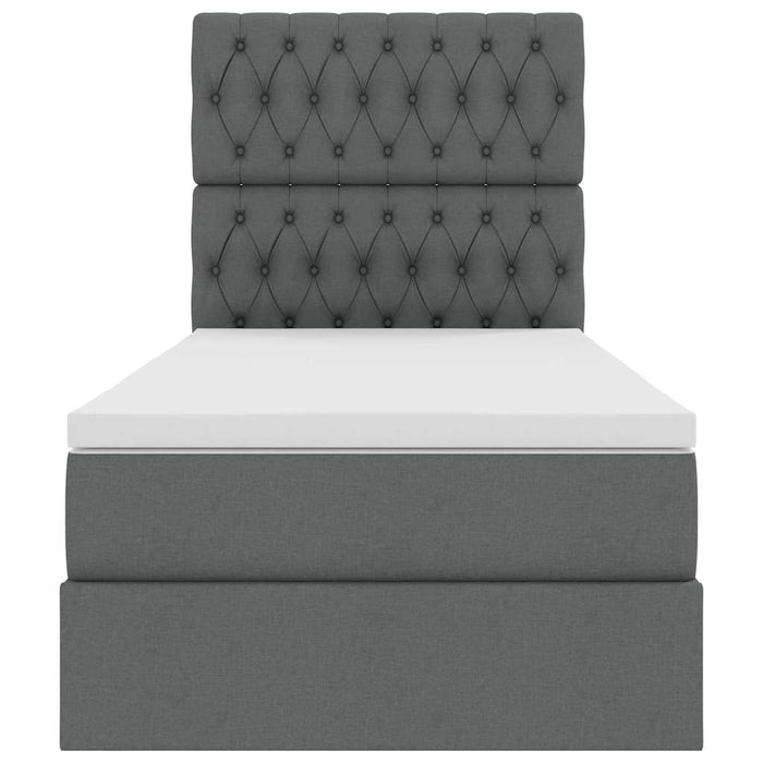 Letto con contenitore e LED con led Grigio scuro 100 x 200 cm 3372460