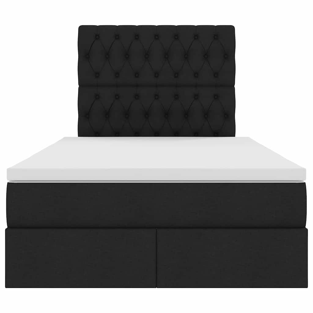 Letto con contenitore e LED Nero 120 x 190 cm Poliestere 3372467