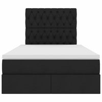 Letto con contenitore e LED Nero 120 x 200 cm Poliestere 3372473