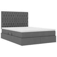 Letto con testiera Grigio scuro 140 x 190 cm Tessuto 3372478