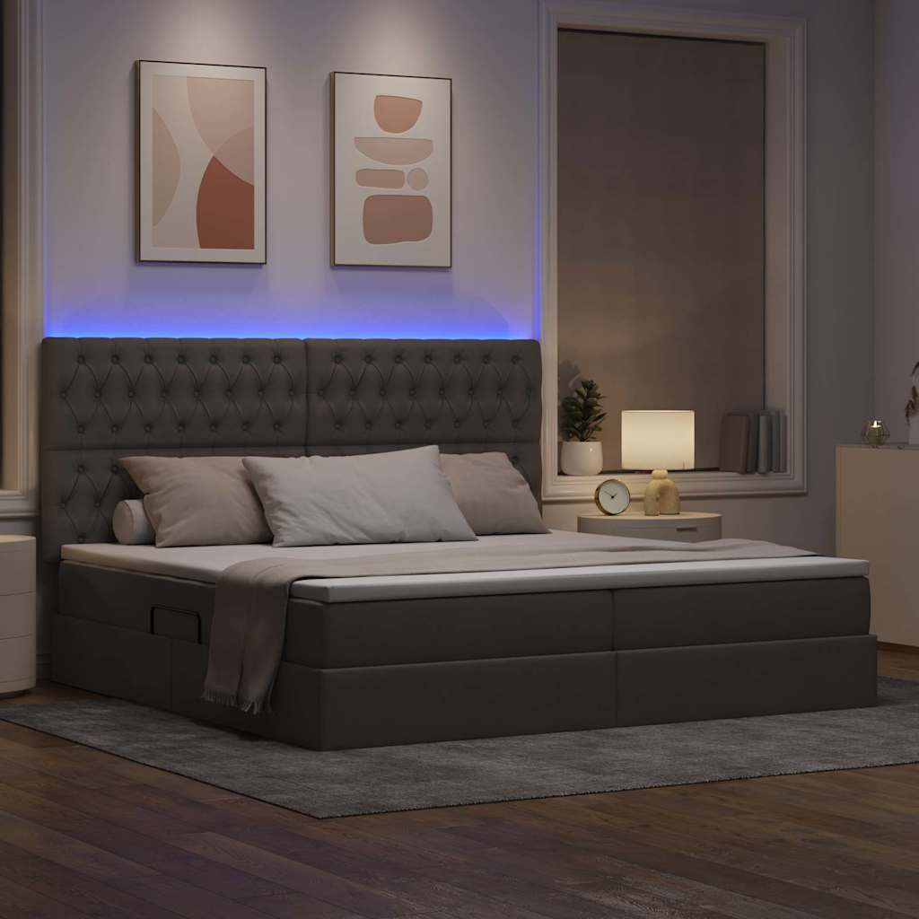 Letto con luci a strisce a LED Talpa 200 x 200 cm Tessuto 3372504