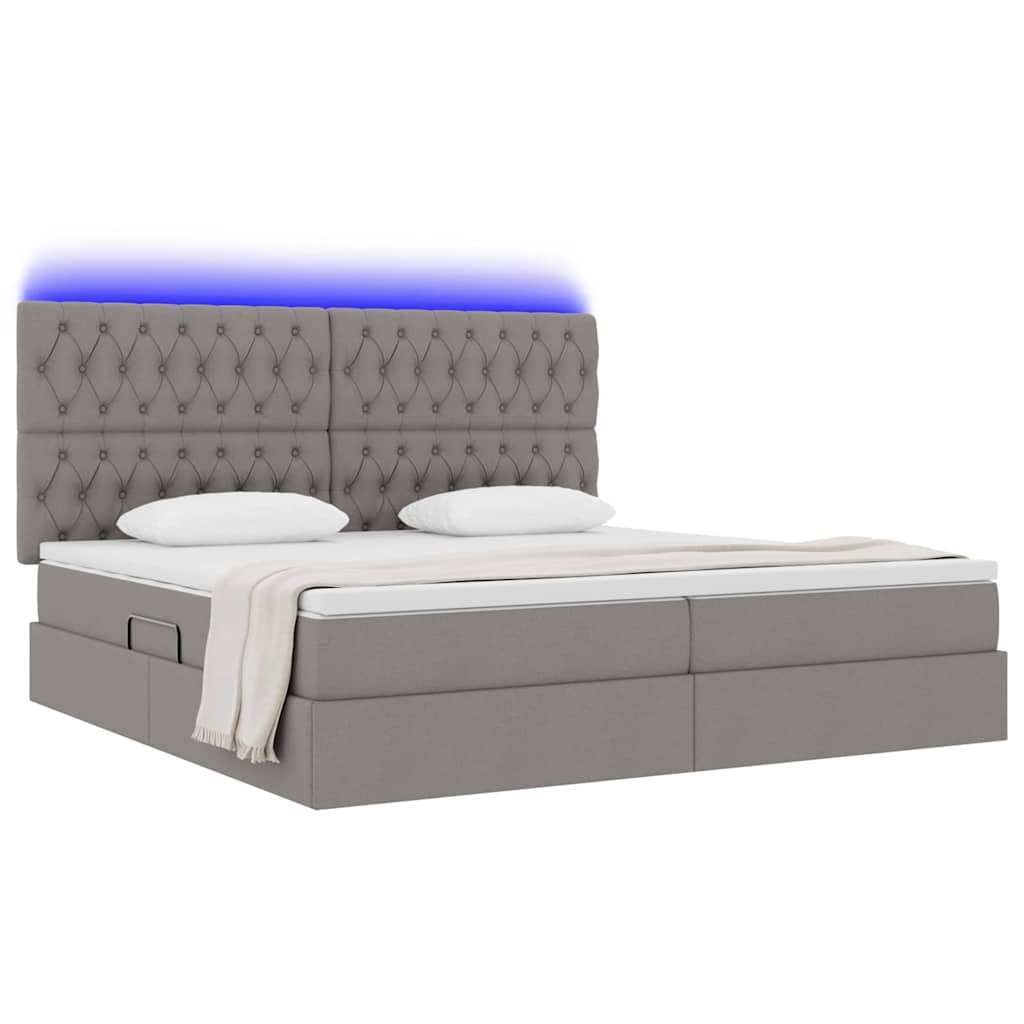 Letto con luci a strisce a LED Talpa 200 x 200 cm Tessuto 3372504