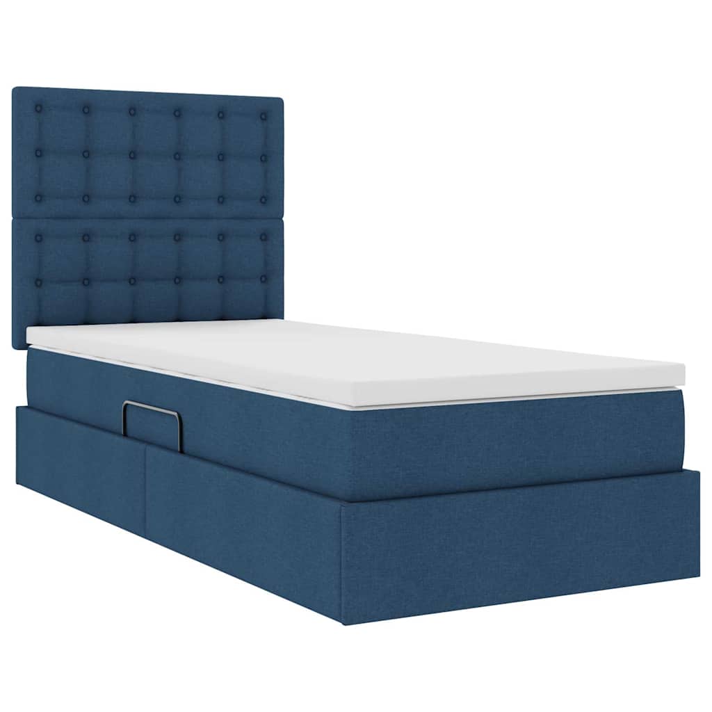 Letto con contenitore e LED con led Blu 100 x 200 cm Poliestere 3372527