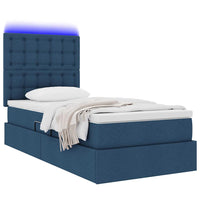 Letto con contenitore e LED con led Blu 100 x 200 cm Poliestere 3372527