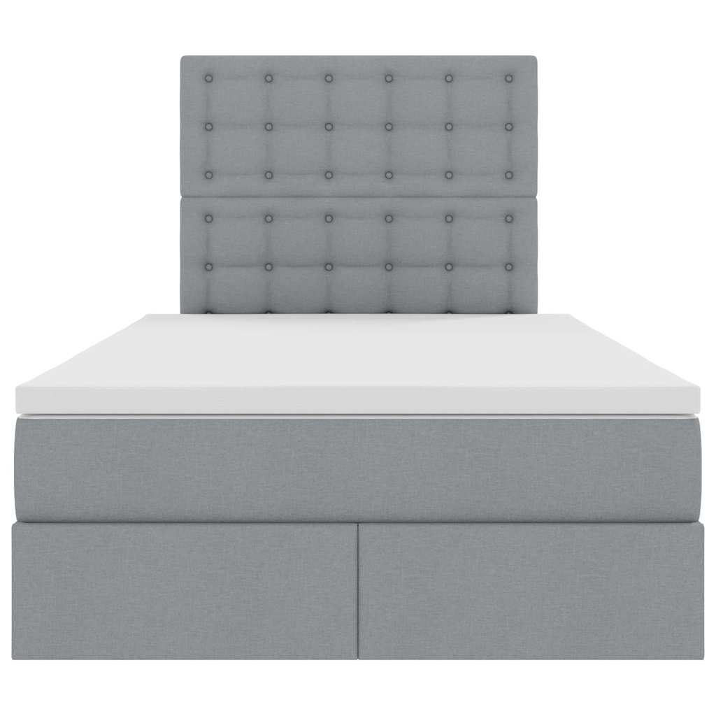 Letto con contenitore e LED Grigio chiaro 120 x 190 cm 3372528