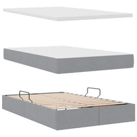 Letto con contenitore e LED Grigio chiaro 120 x 190 cm 3372528
