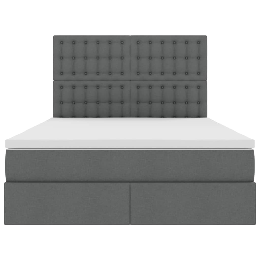 Letto con testiera Grigio scuro 140 x 190 cm Tessuto 3372541