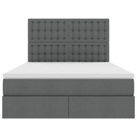 Letto con testiera Grigio scuro 140 x 190 cm Tessuto 3372541